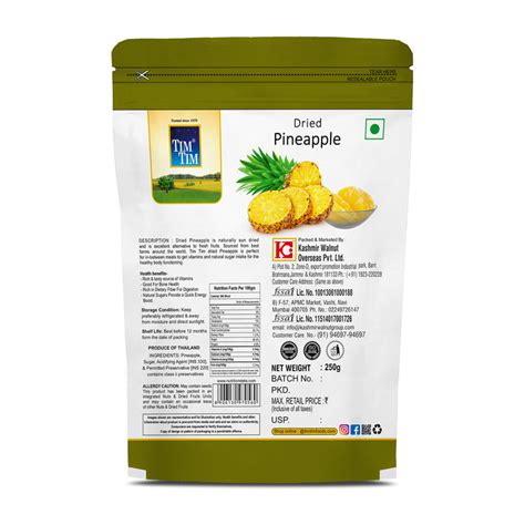 Tim Tim Premium Dehydrated, Dried Pineapple Slices 250g — TimTimFoods
