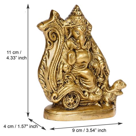 Sitting Lord Ganesha Brass Handcrafted Idol - eCraftIndia Online