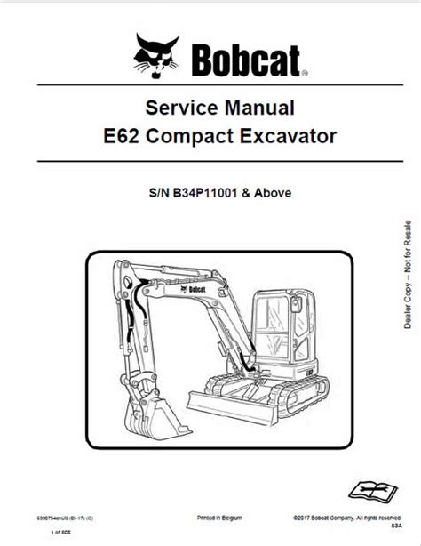 Bobcat E62 Compact Excavator Pdf Repair and Service Manual