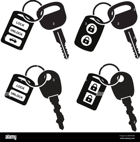 vector car keys icons isolated on white background. car key and alarm ...
