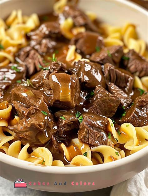 Beef Tips Over Noodles
