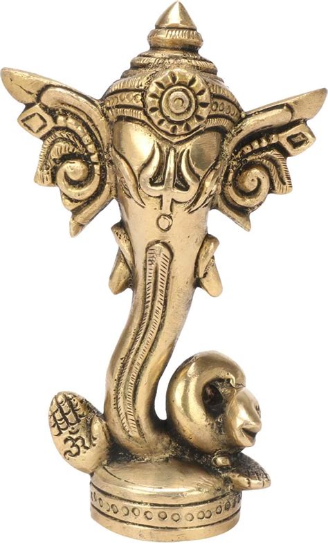 Amilav Collections Brass Ganesh on Trunk Abstract Idol Ganesha Bhagwan ...