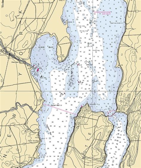 King Bay-lake Champlain Nautical Chart Mixed Media by Sea Koast | Pixels