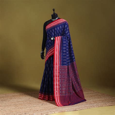 Blue Ikat Handloom Cotton Sambalpuri Saree