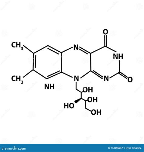 Vitamin B2. Riboflavin Molecular Chemical Formula. Infographics. Vector Illustration on Isolated ...