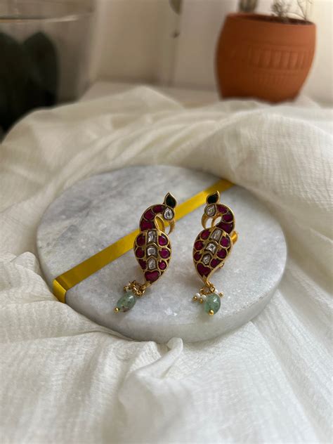 Kundan peacock studs – House of Jhumkas