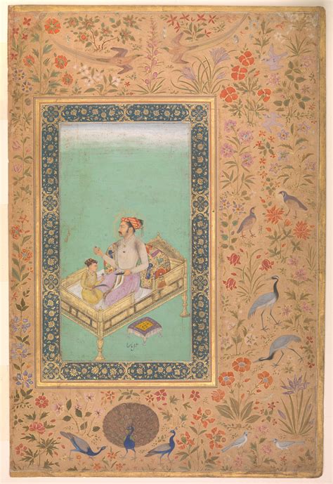 Painting by Nanha - "The Emperor Shah Jahan with his Son Dara Shikoh ...