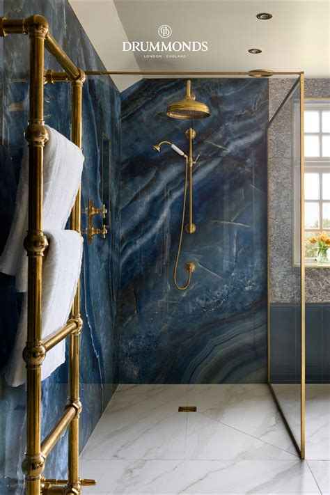 Blue Tiled Bathroom Decor Inspiration with Drummonds Products