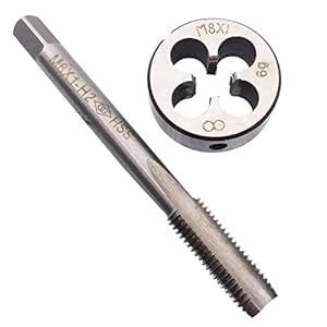 HSS M8 x 1mm Tap and M8 x 1.0mm Die Metric Thread Right Hand : Amazon ...