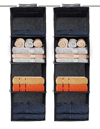 Kuber Industries 4 Shelf Closet Hanging Organizer, 4 Tier Closet ...