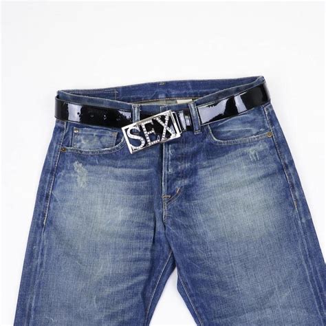 sex belt glossy #belt #studdedbelt #rhinestones... - Depop