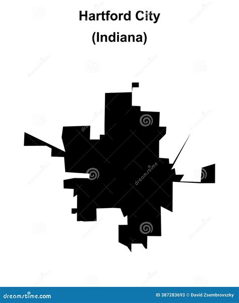 Hartford City Skyline Black And White Silhouette. Cartoon Vector | CartoonDealer.com #79080833