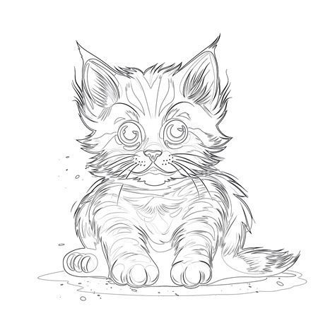 Kitten Cat Coloring Page | Coloring Pages Mimi Panda