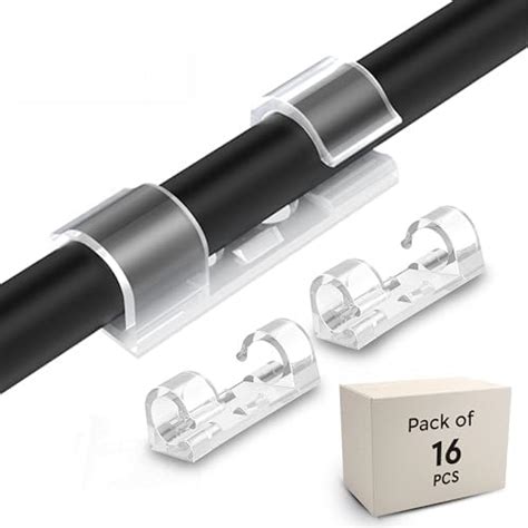 Robustt Cable Organizer Clips - Transparent | Strong Self Adhesive | 16 ...