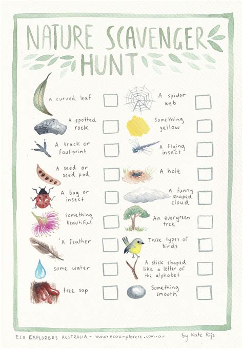 Free printable nature scavenger hunt for kids – Artofit