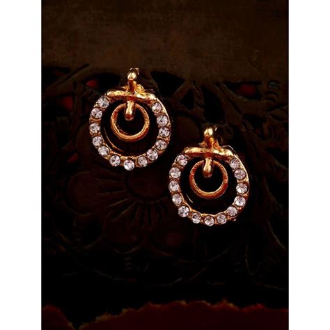 Buy Estele Gold Plated Queen Stud Earrings for Women Online