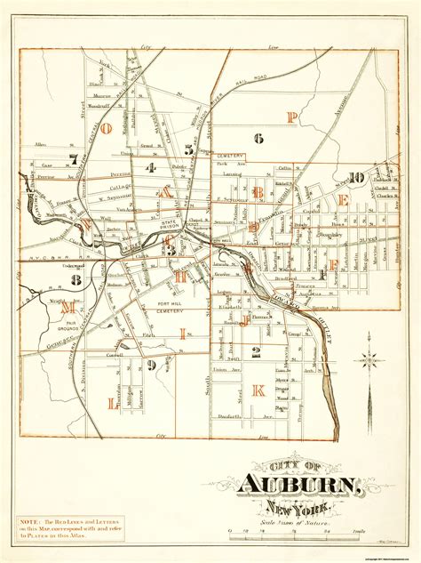Historic City Map - Auburn New York - Mac Cormac 1875 - 23 x 30.75 - V ...