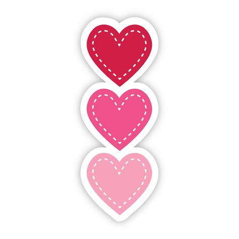 Three Hearts Sticker | Heart stickers, Aesthetic stickers, Valentine ...