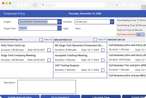 Exigo Tech: Timesheet Automation PowerApp in India