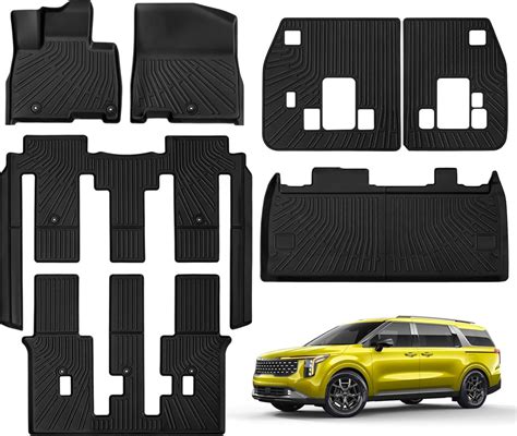 Floor Mats for Kia Carnival 8 Seater 2022-2025(Not Hybrid) Full Set All ...