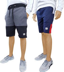 GYRFALCON Self Design Men Dark Blue, Grey Regular Shorts - Buy ...