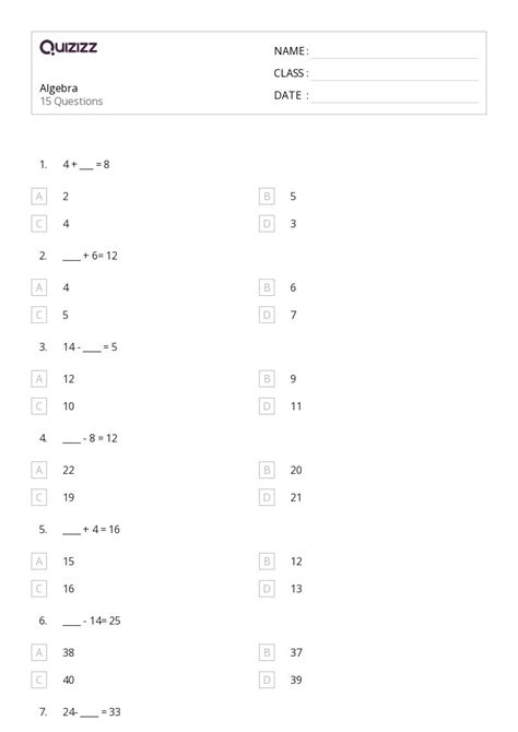 Image result for Algebra Math Sheets