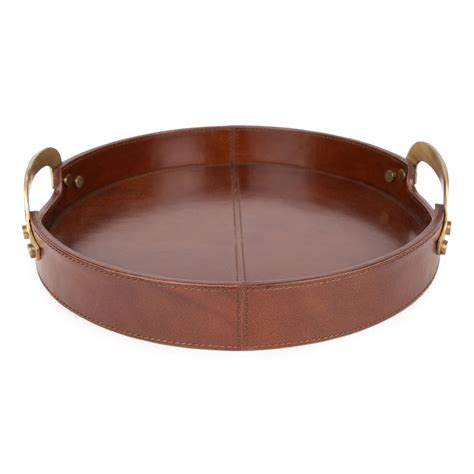 Buy Luxury Genuine Leather Serving Tray With Brass Handles Serving Tray ...