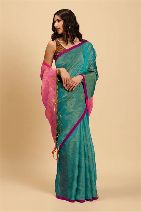 Buy authentic Handloom Tussar cotton Saree Rain Cloud Grey and Bronze ...