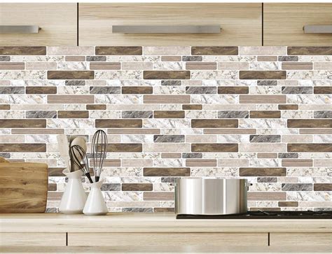 Kitchen Bathroom Ceramic Wall Tile Self Adhesive 145mm Cut