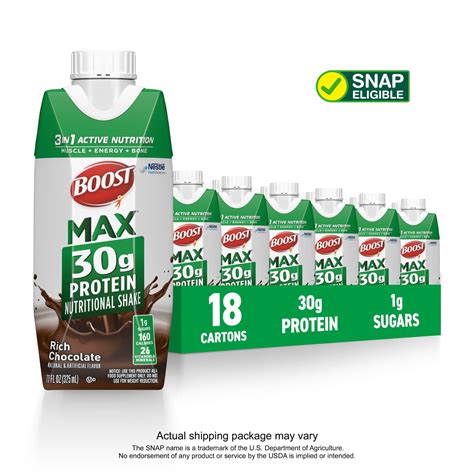 Free Shipping! BOOST Max Protein Nutritional Shake Rich Chocolate 30g ...