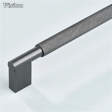 Kronos Knurled Brass Cabinet Handle - Gunmetal | Vision Cabinet Hardware