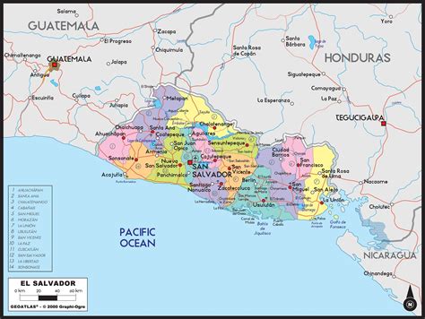 El salvador mapa politico, mapa de el salvador para imprimir | XAKY