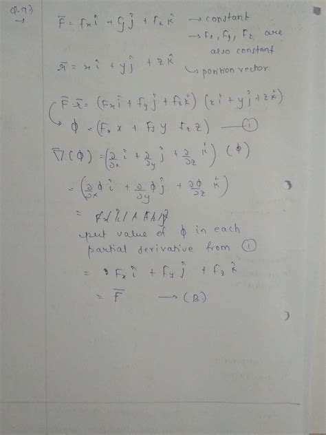 Q.9. if f is a constant vector and r is the position vector then v(f.7 ...