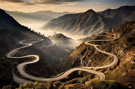 Premium Photo | Winding roads in the mountains