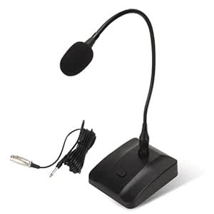 Cyrank Gooseneck Condenser Microphone, 6.35mm Wired with Mute Button ...