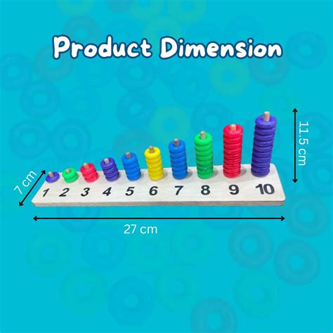 Zuvoy Wooden Number Ring Stacker – Montessori Counting & Stacking Toy