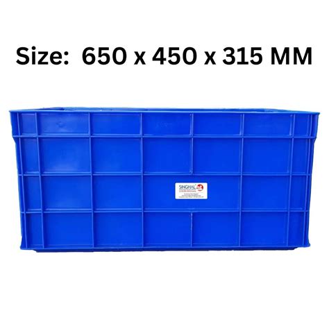 Blue Portable Plastic Crate 650 x 450 x 315 MM Vegetable, Fruit, Milk ...