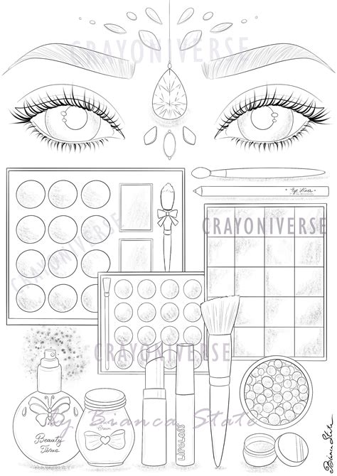 Girls Makeup Coloring Pages