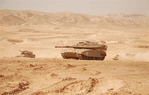 Wallpaper desert, tank, Merkava for mobile and desktop, section оружие ...