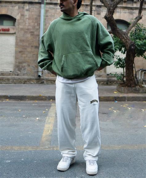 White Printed Baggy Track Pant – Powerlook