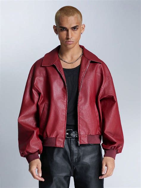 Men's Woven Loose Casual Stand Collar Long Sleeve Open Front Jacket ...