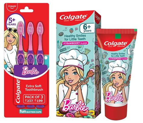 Colgate Kids Barbie Toothbrush, Extra Soft with Tongue Cleaner (Pack of ...