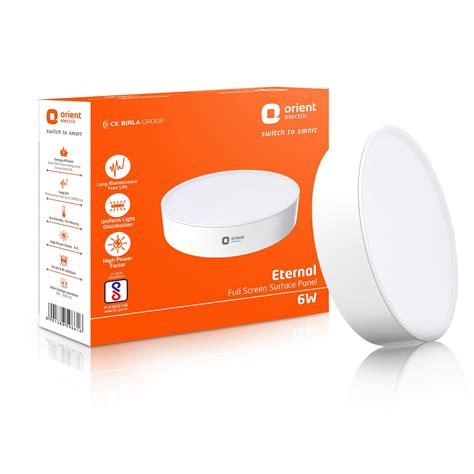 Orient Electric 6W Rimless Round LED Full Screen Surface Panel Light ...