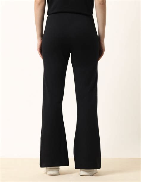 Buy Women High-Rise Flared Fit Lounge Pants Black|U.S. Polo Assn. India