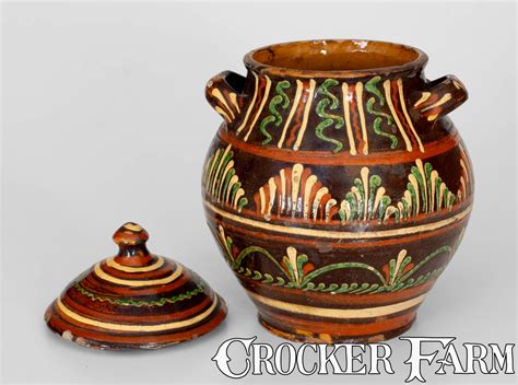 Outstanding Alamance County, North Carolina Redware Lidded Sugar Jar ...