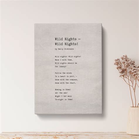 Wild Nights par Emily Dickinson Poem Print vintage Canvas | Etsy