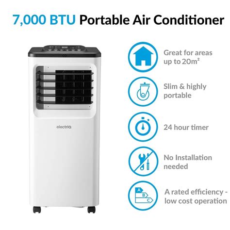 Buy Refurbished electriQ Slimline 7000 BTU Portable Air Conditioner ...
