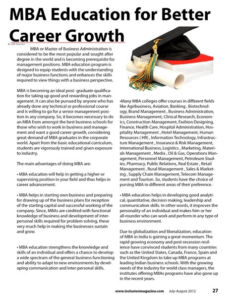 MBA Education for Better Career Growth – Inclusion Magazine