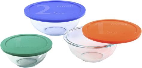 Amazon.com: Pyrex Glass Mixing Bowls with Lids (8-Piece Set): Home ...