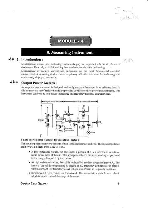 Electronics Instrumentation 4th module Notes - l, r'r F I -_ L,") \ I 1 ...